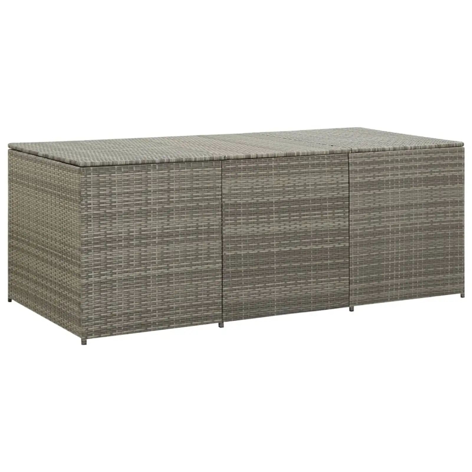 Carevas Patio Storage Box Poly Rattan 70.9x35.4x29.5 Gray