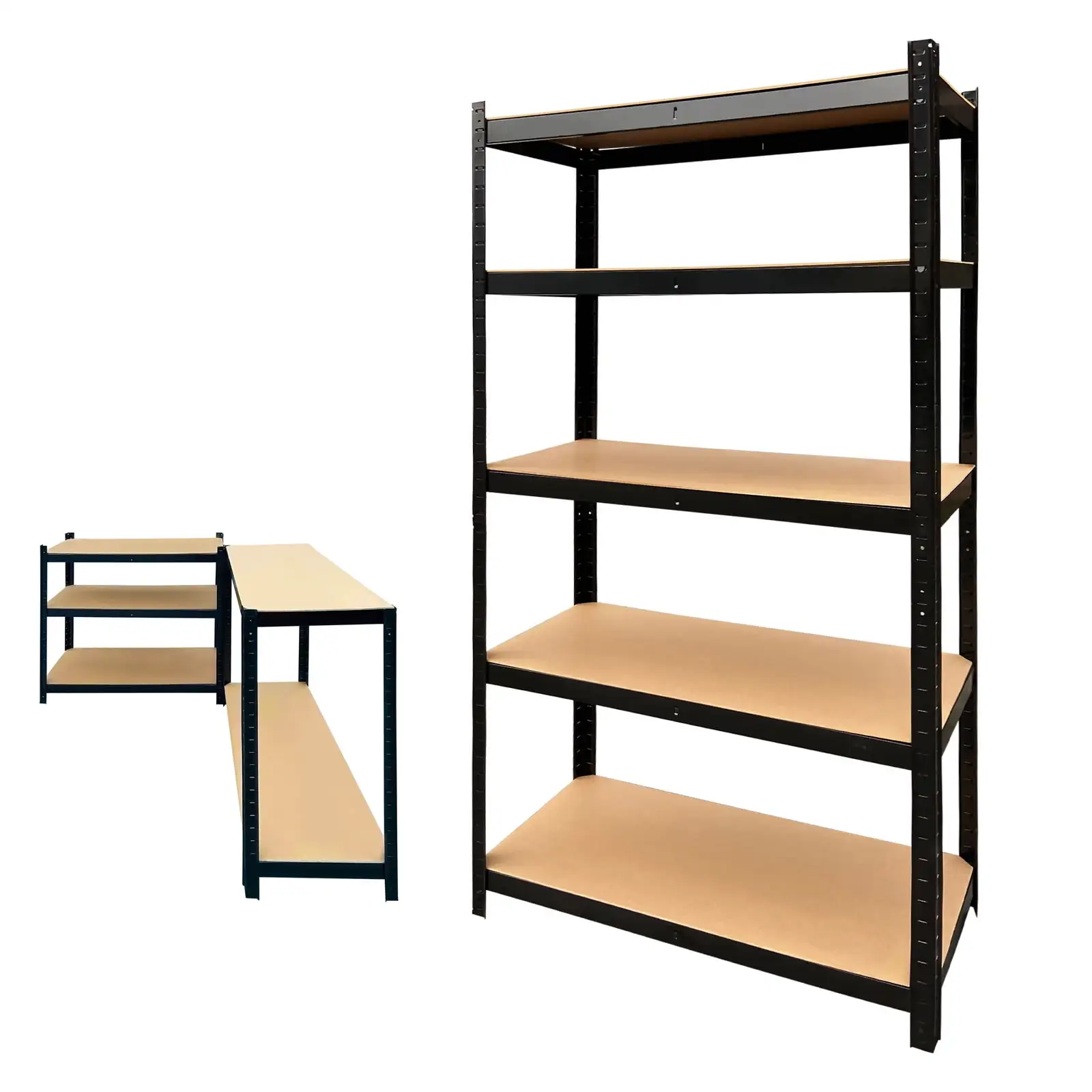 29.5L x 11.8 D x 66 H Shelving Unit Storage Rack 5-Shelf Adjustable Garage Shelves Utility Rack Display for Home Office Garage. 386lbs Capacity Per Tier Boltless Easy Installation. Black