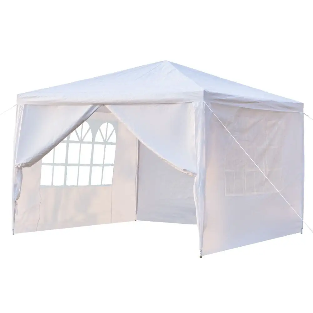 10-foot Square White Outdoor Party Canopy Patio Gazebo 4sides