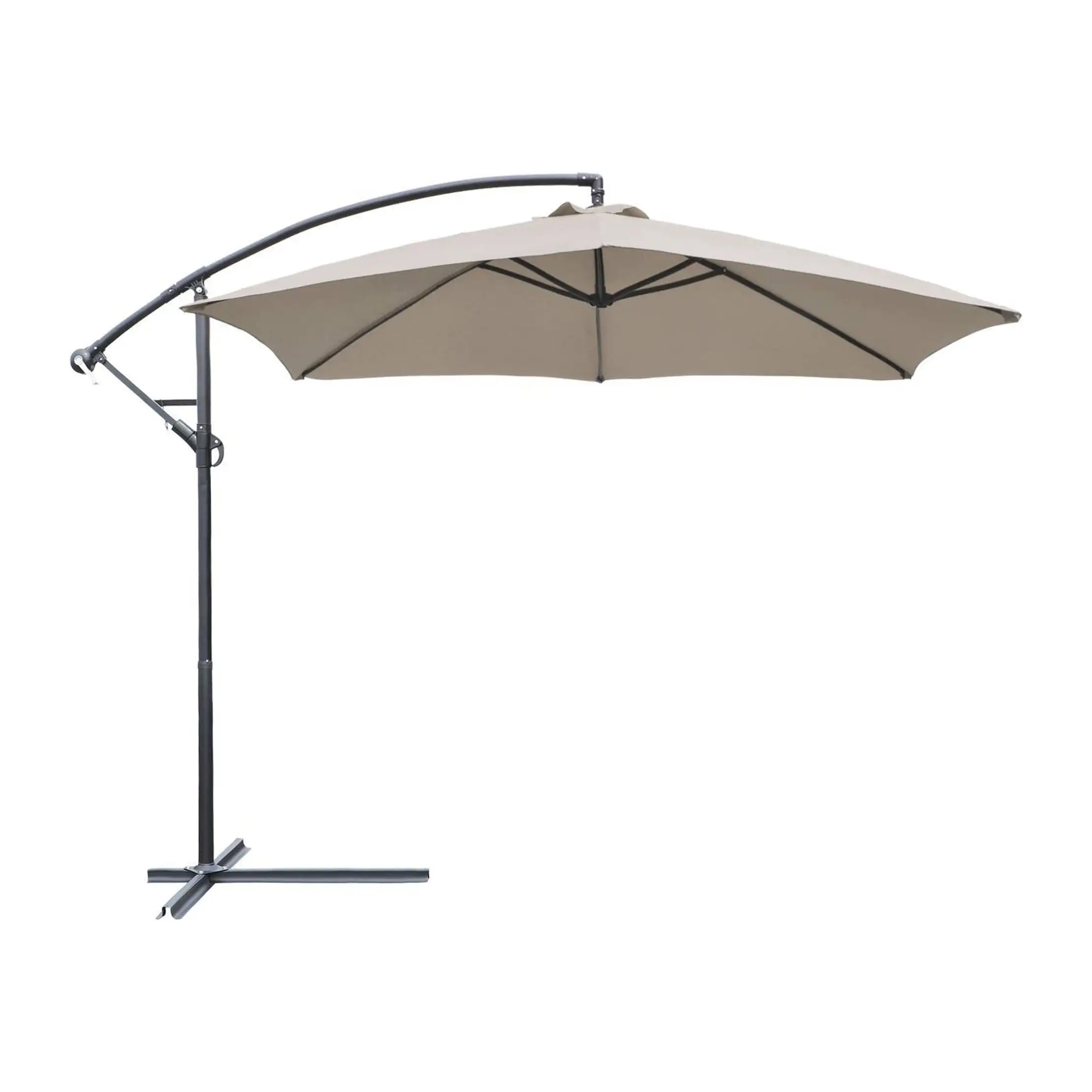 10' x 10' Outdoor Hanging Offset Cantilever Patio Umbrella with Easy Tilt Beige