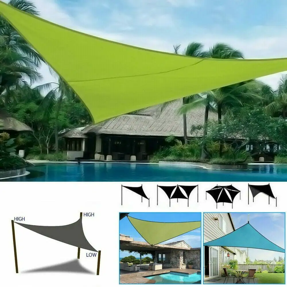 10' x 10' x 10' Army Green Sun Shade Sail Canopy Triangle - Commercial Standard Heavy Duty - 280GSM/300D - Sail Shade Cloth UV Block