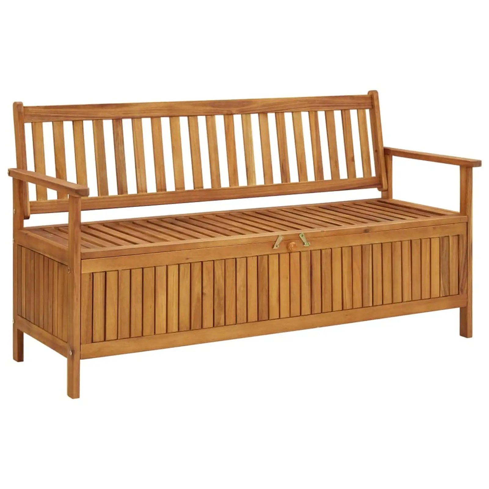 Dcenta Patio Storage Bench with 1 Compartment Acacia Wood Outdoor Bench for Garden. Lawn. Poolside. Terrace. Backyard Furniture 58.3 x 24.4 x 33.1 Inches (W x D x H)