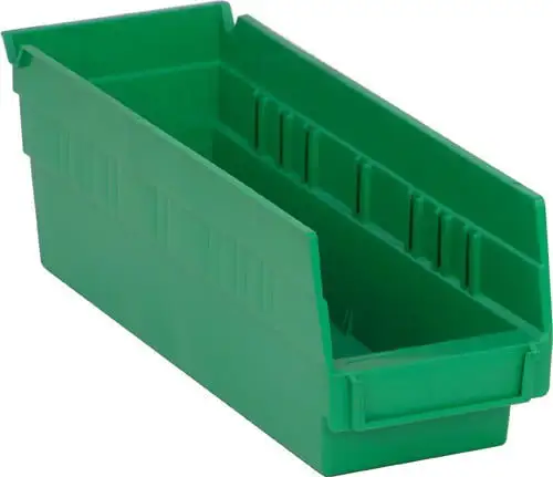 11 5/8 Deep x 2 3/4 Wide x 4 High Green Shelf Bin