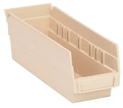 11 5/8 Deep x 2 3/4 Wide x 4 High Ivory Shelf Bin