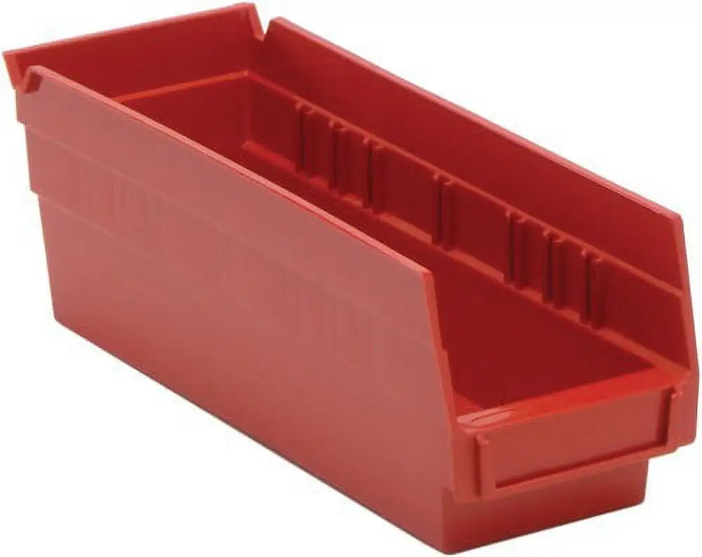 11 5/8 Deep x 2 3/4 Wide x 4 High Red Shelf Bin