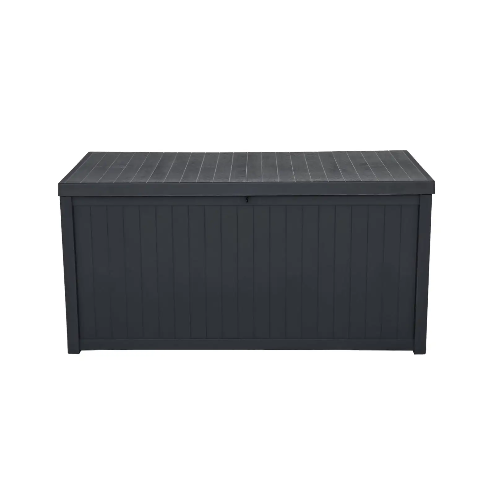 113 Gallon Rectangular Plastic Yard Storage Box with Lockable Seat. Outdoor Storage Deck Box Chest for Backyard. Porch. Patio. Garden. All-Weather Storage Container for Tools. Toys. Black