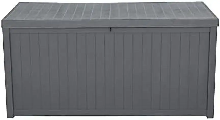 113gal 430L Deck Boxes Outdoor Garden Plastic Storage Deck Box Chest Tools Cushions Lockable Seat (Gray)