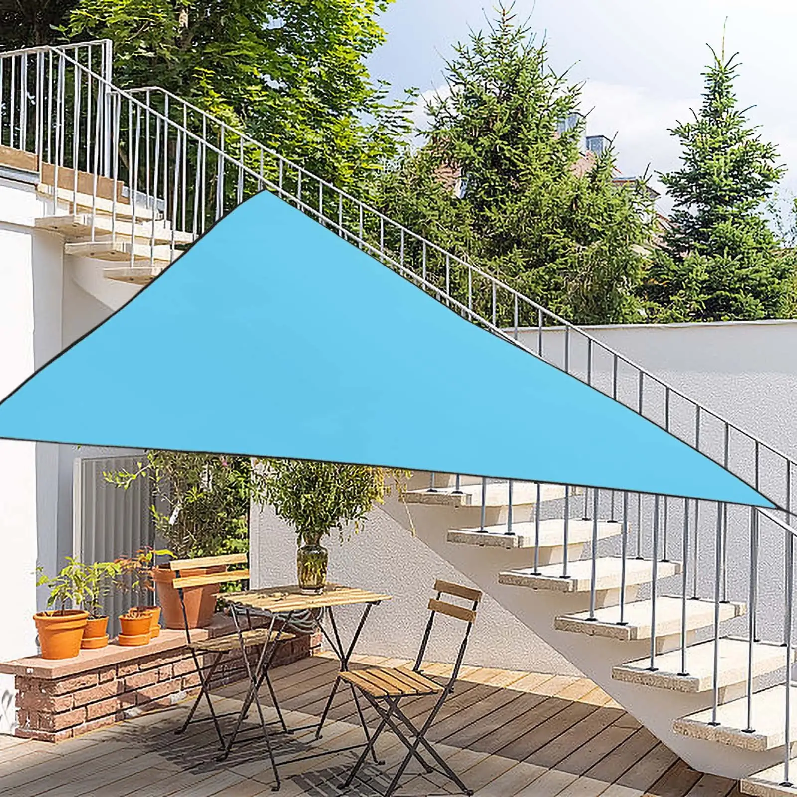 118 Inch Sunshade Canopy.Outdoor Sunshade Triangle Canopy Sunscreen High-Grade Outdoor Cover Awning Waterproof Sun Sail Shade.Windproof Canopy.Perfect Tent Tarp for Backpacking.Hiking.Travel