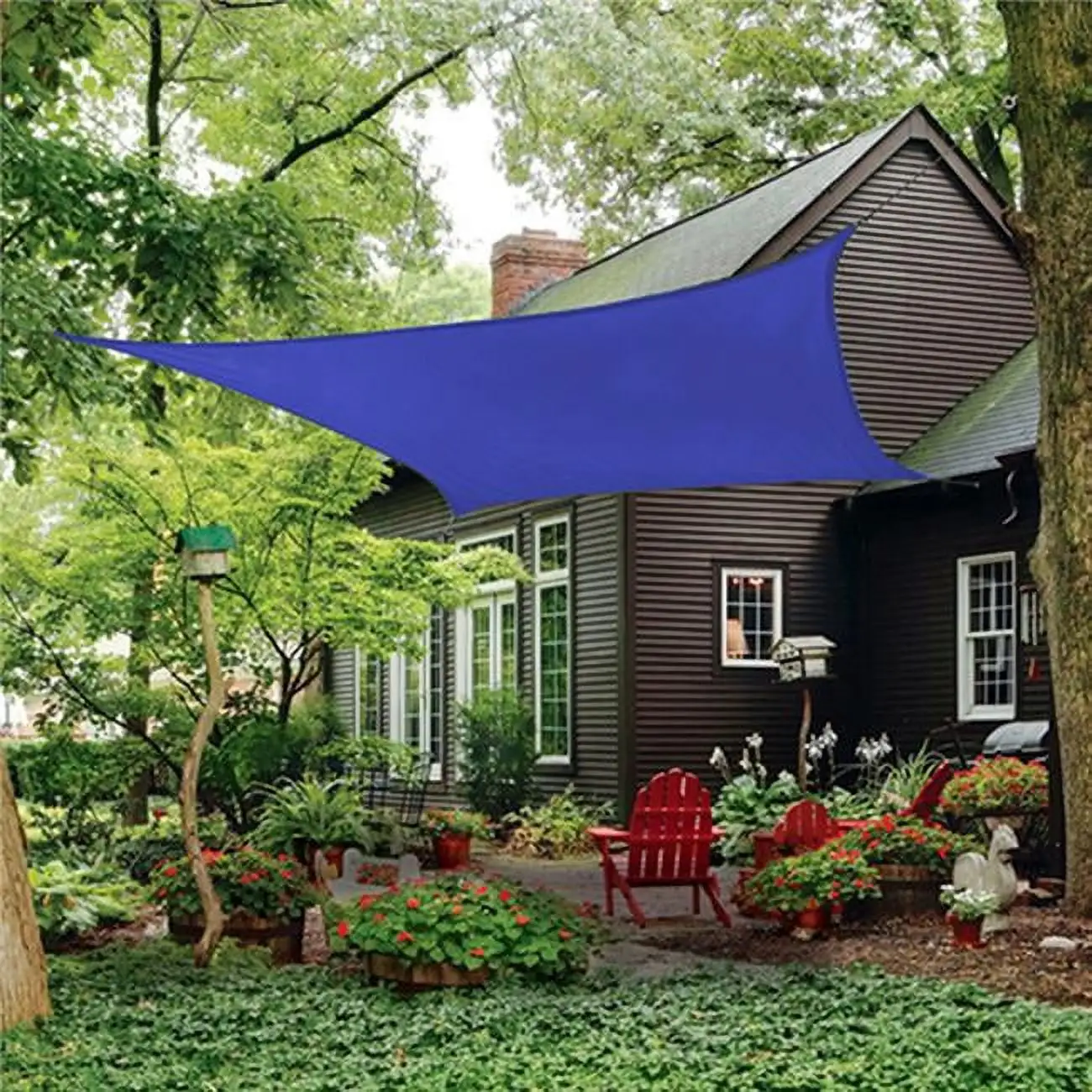 12 ft. 320 GSM Woven Fabric Square Quadrilateral Sun Shade Sail. Blue