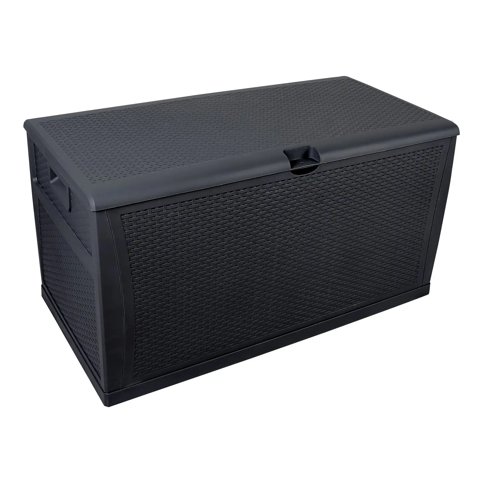 120 Gallon Outdoor Garden Plastic Storage Deck Box Chest - Lockable Seat. Waterproof. Ideal for Storing Tools. Cushions. Toys