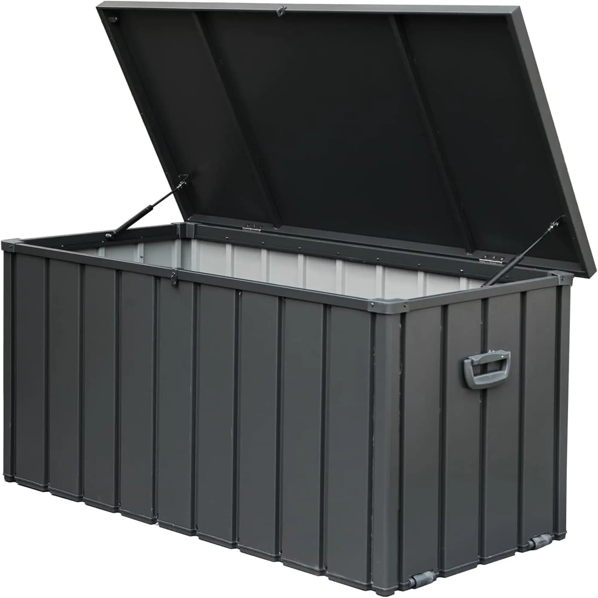 120 Gallon Outdoor Storage Deck Box Waterproof. Large Patio Storage Bin for Outside Cushions. Throw Pillows. Garden Tools. Lockable (Dark Gray)