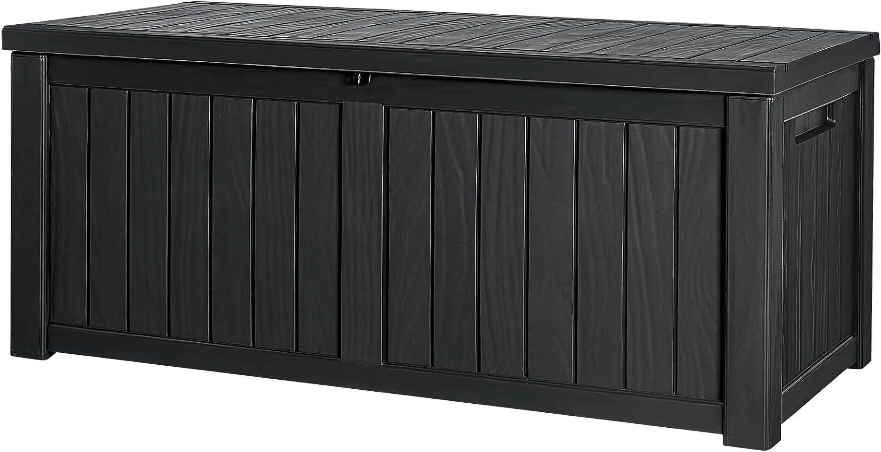 120 Gallon Resin Deck Box Waterproof Indoor Outdoor Storage Box Lockable Large Storage Container for Patio Furniture Cushions. Pool Toys and Garden Tools