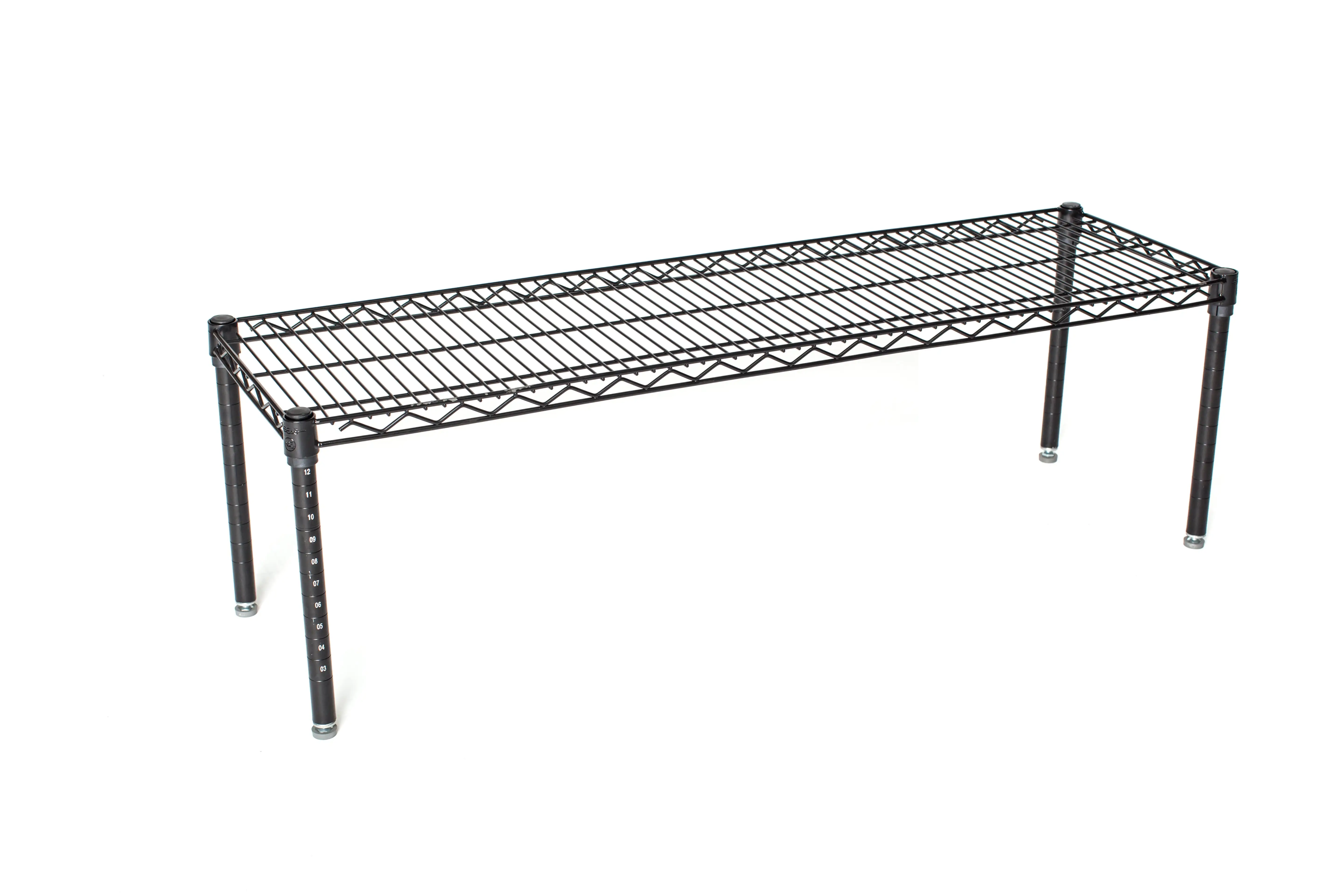 14 Deep x 72 Wide x 14 High Black Stationary Dunnage Rack