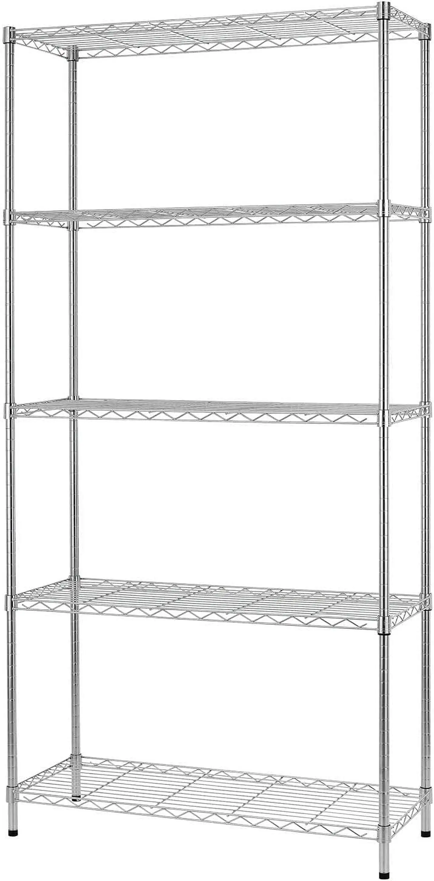 14''Wx36''Dx72''H NSF Wire Shelf Metal 5 Shelf Wire Shelving Unit Storage Shelves Heavy Duty Height Adjustable Utility Commercial Grade Steel Layer Shelf Rack Organizer.Chrome