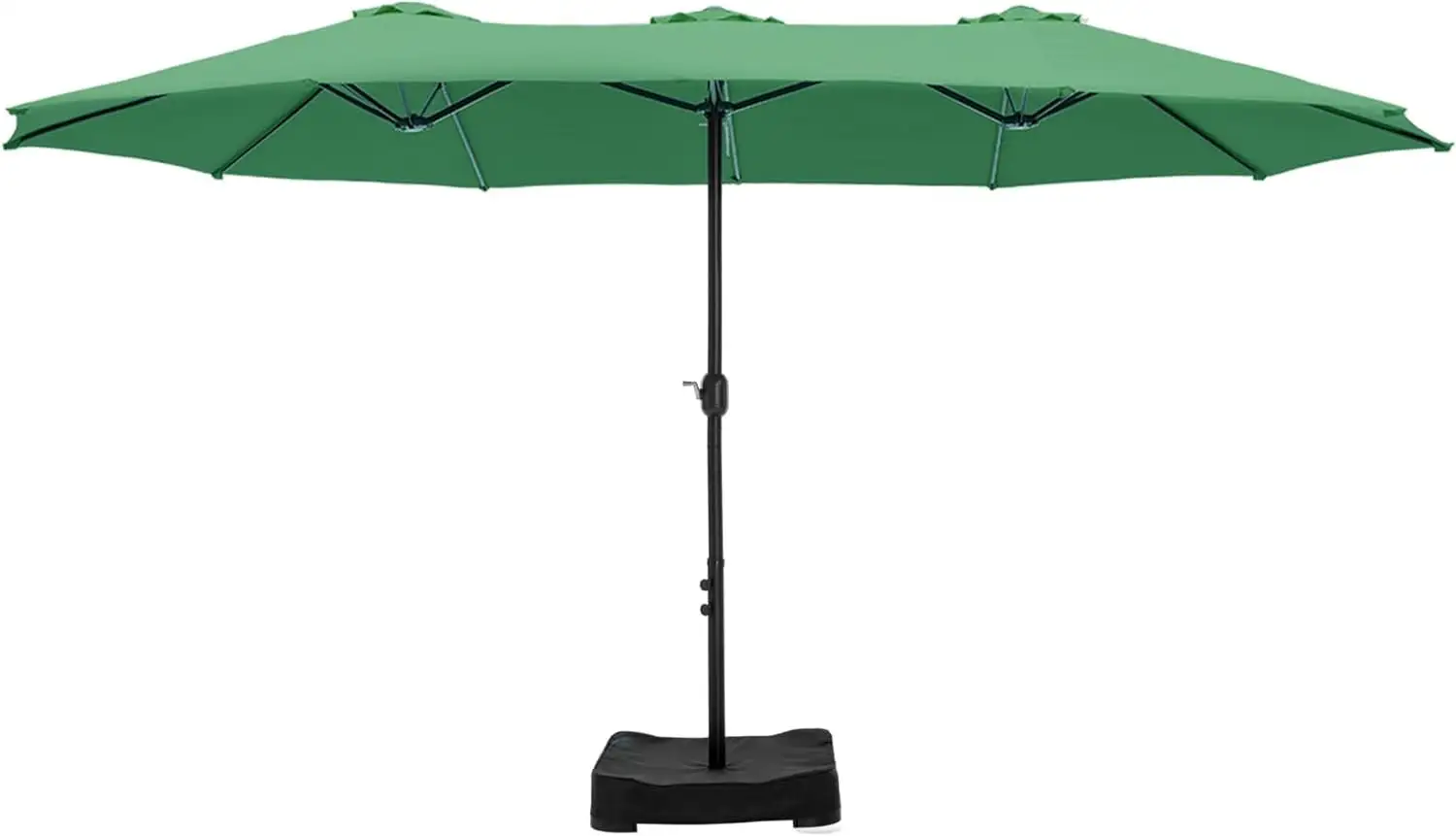 15ft Double Sided Patio Umbrella with Base Included. Outdoor Large Rectangular Market Umbrellas with Crank Handle for Deck Pool Shade