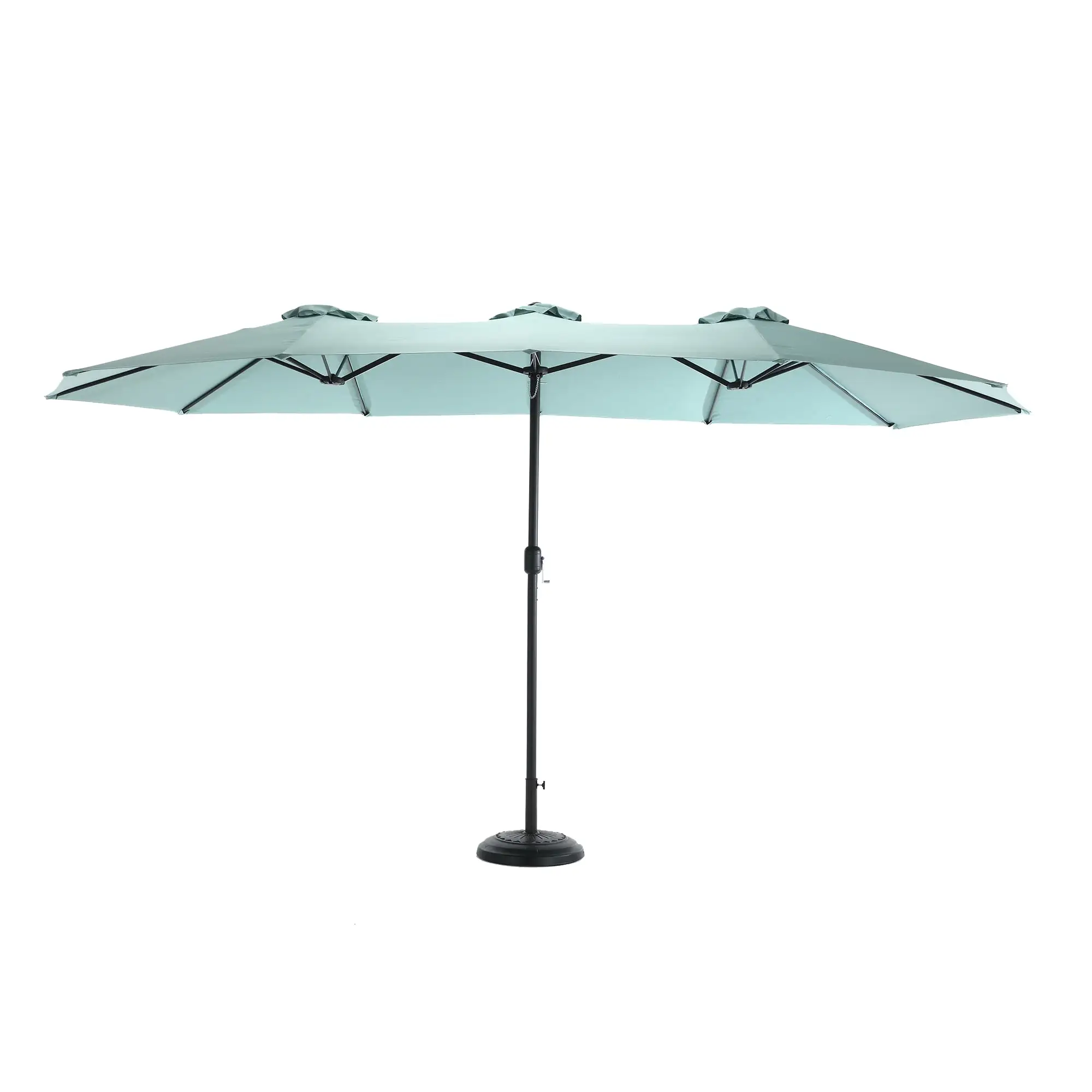 15x9ft Double-Sided Patio Umbrella. Outdoor Market Umbrella. Large Sunbrella Table Umbrellas with Crank Air Vents for Deck Pool Patio.Mint Green