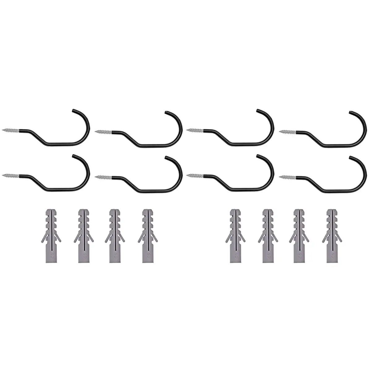 16 Pcs Bike Hook Heavy Duty Bike Hanger Bike Storage Hooks for Garage Wall and Ceiling with Bolts Black