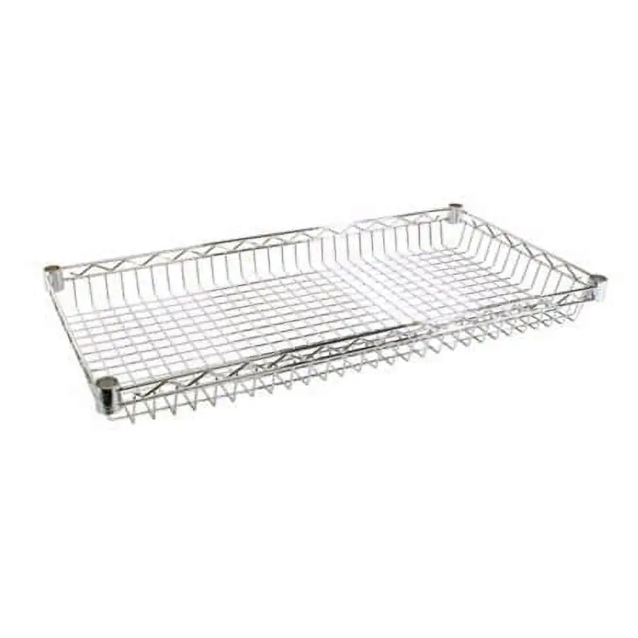 18 Deep x 24 Wide Small Chrome Wire Basket Shelf