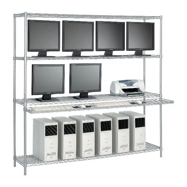 18 Deep x 42 Wide x 74 High LAN Workstation with 1 Cantilever Shelf