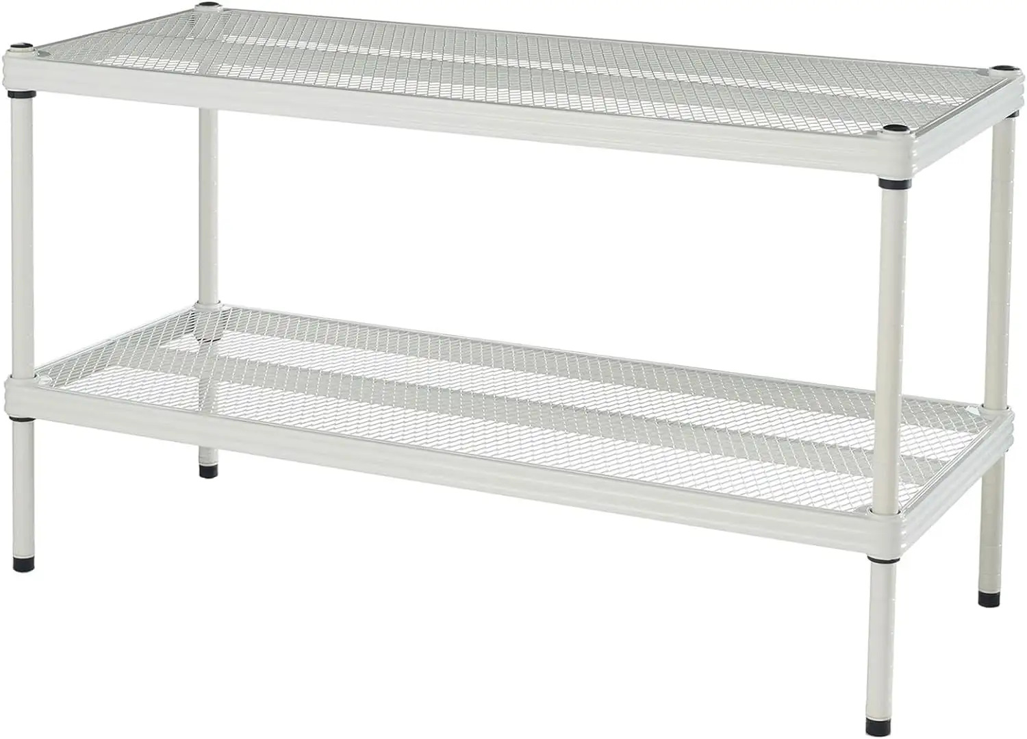 2 Tier Full Size Metal Storage Shelving Unit Rack for Kitchen. Office. and Garage Organization 31 by 13 by 17.5 Inches. Silver