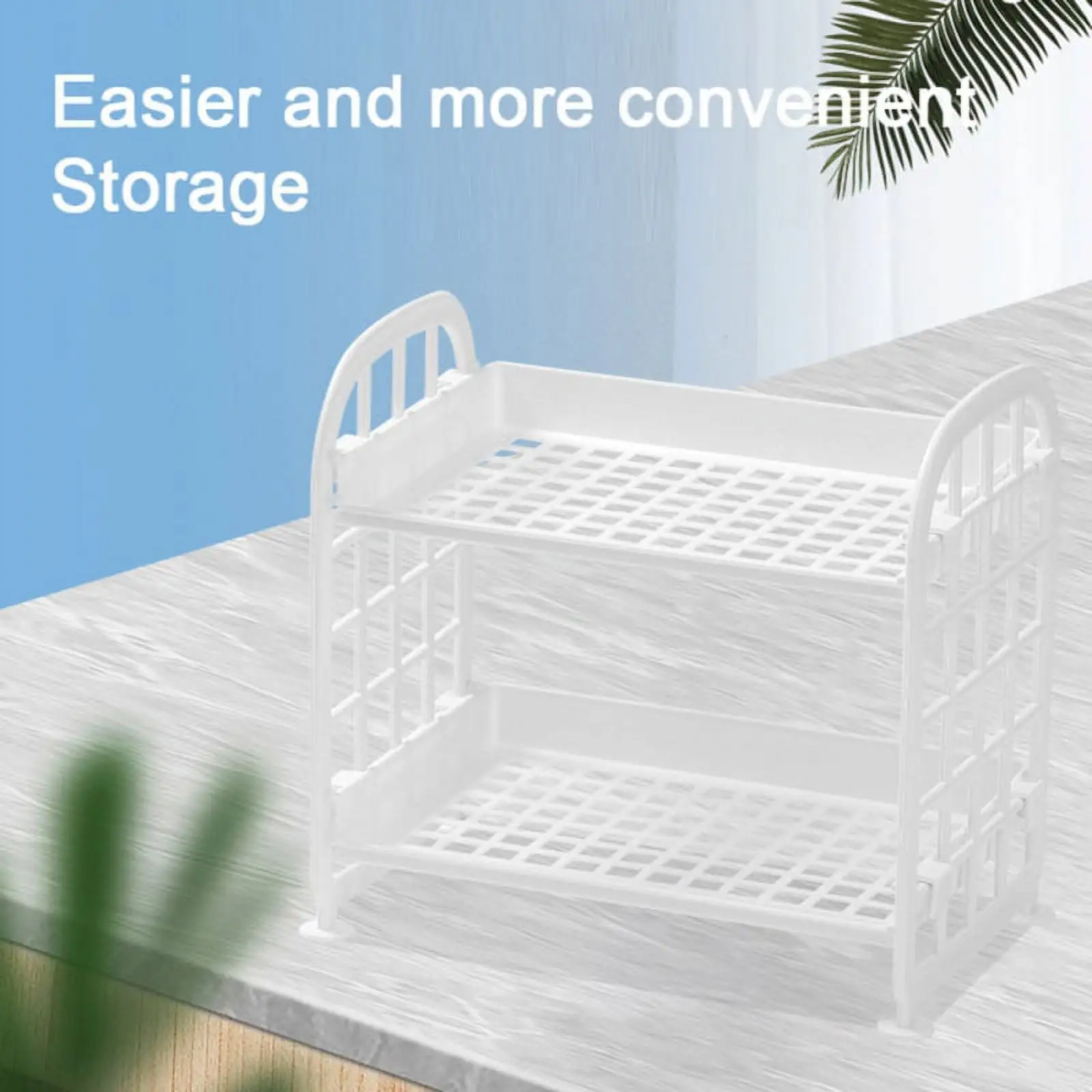 2-Tier Heavy Duty Shelving Storage Rack. Stackable Extendable Plant Stand Bathroom Organizer with Adjustable Shelf. Water Bottle Storage Holder. Plastic Bathroom Shelf Kitchen Storage Rack Holder