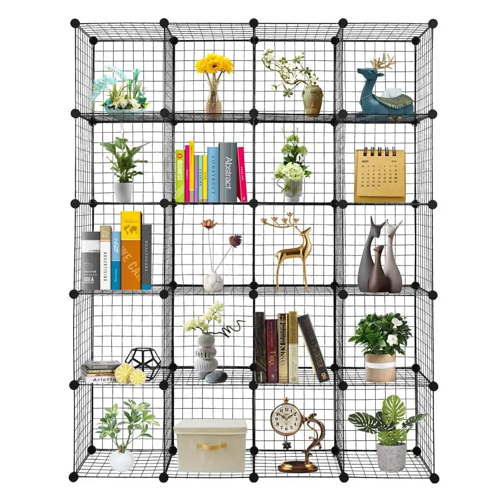 20-Cube Organizer Stackable Plastic Cube Storage Shelves Design Multifunctional