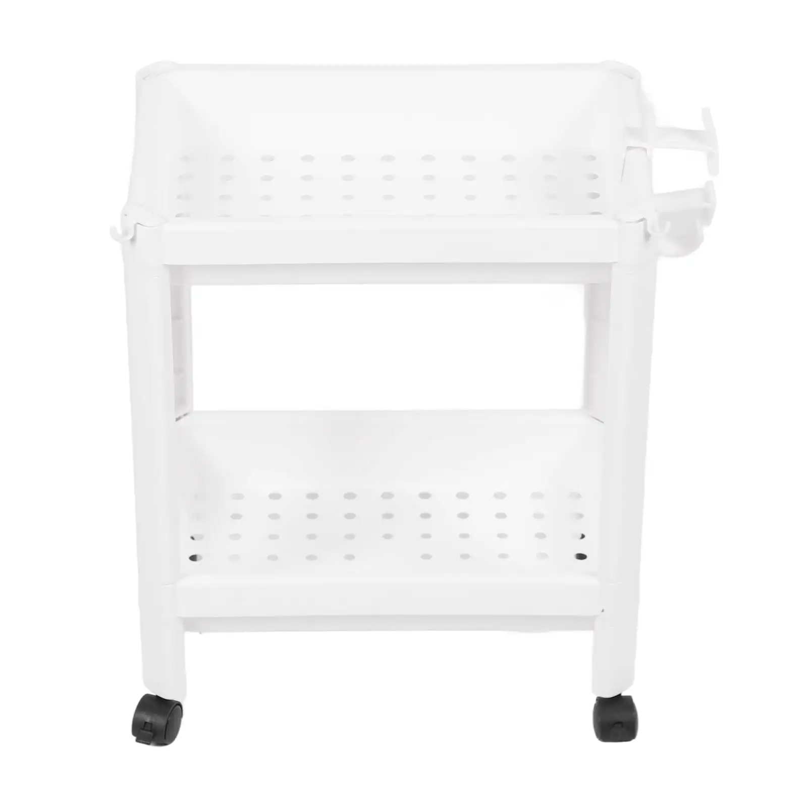 2024 Bathroom Accessories Bathroom Decor Bathroom Tower Shelf Plastic Freestanding Storage Rack Organizer Multifunctional Shelving Unit for Living Room Bedroom Kitchen White 2 Layers (with Wheel)