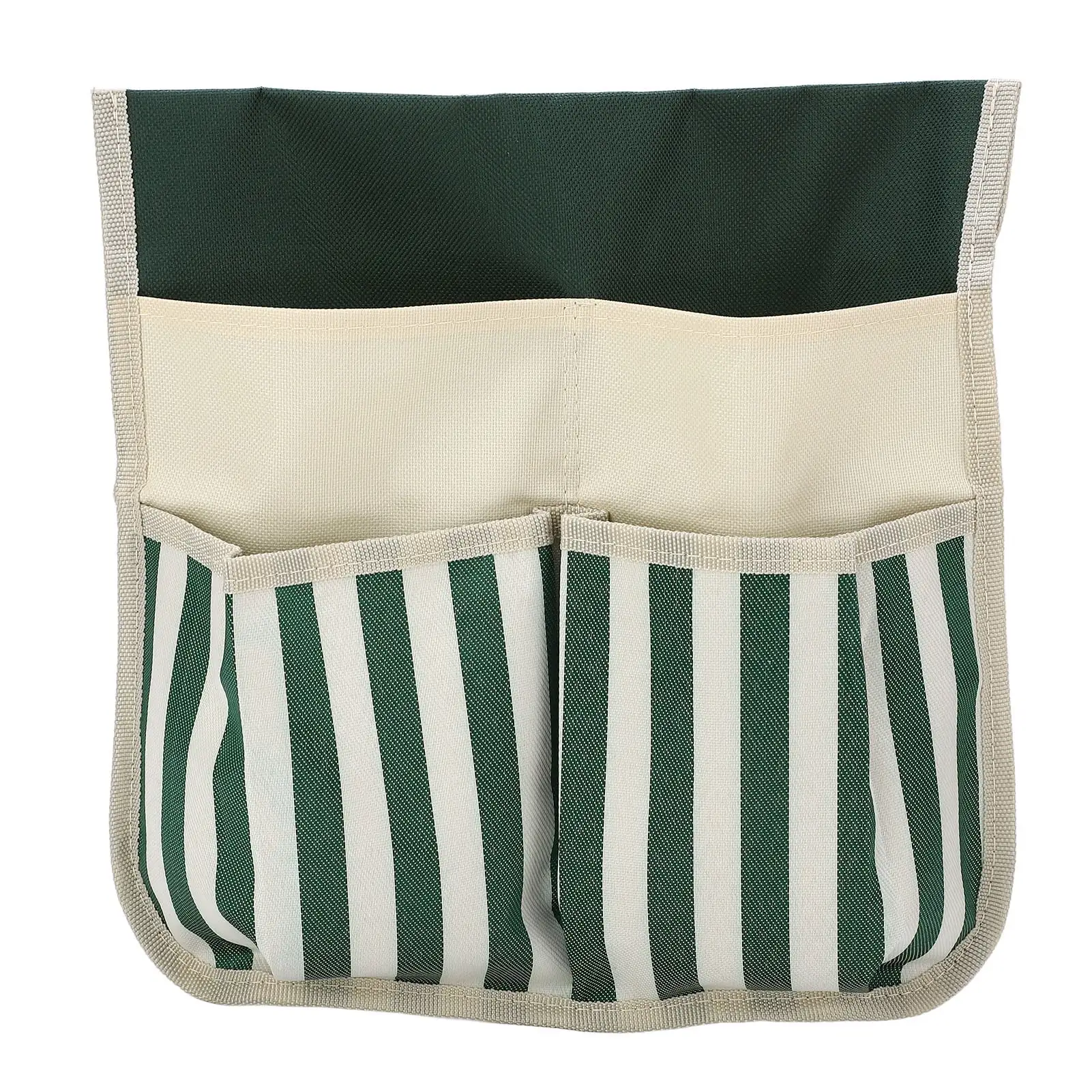 2024 Garden Bench Bag Hanging 600D Oxford Cloth High Capacity Garden Tool Pocket for Scissors Storage Green Stripe