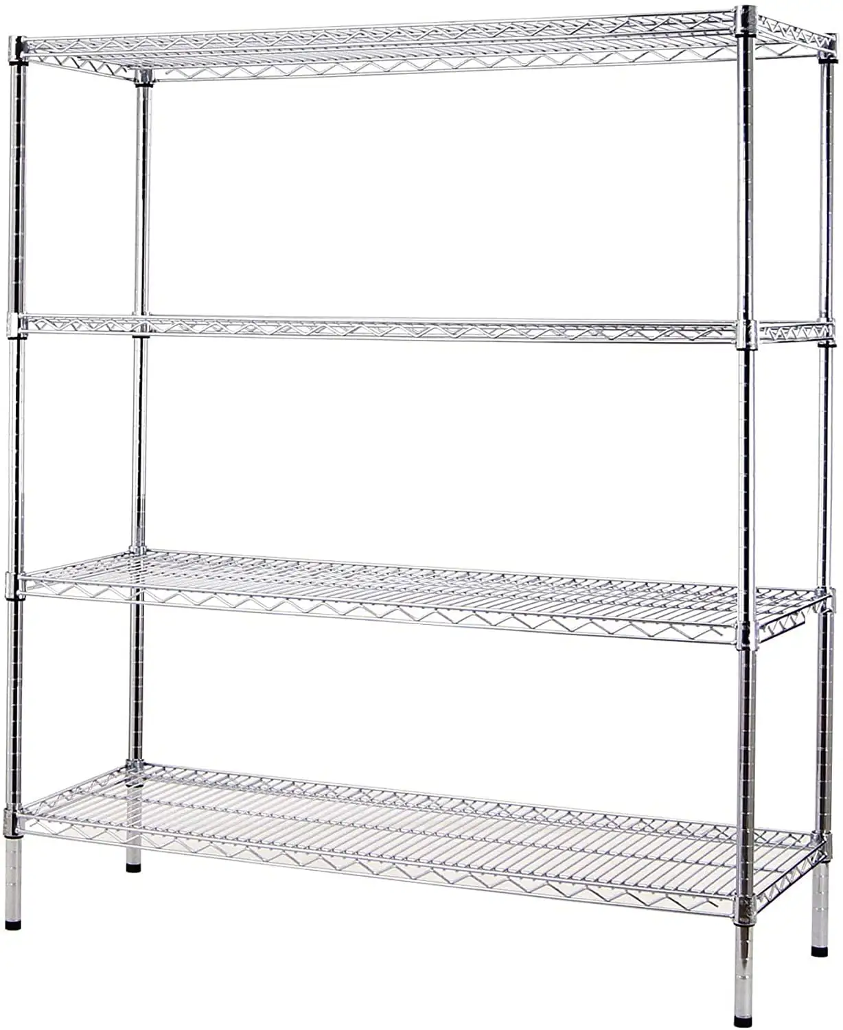 21 Deep x 30 Wide x 74 High 4 Tier Chrome Wire Shelving Kit | NSF Commercial Storage Rack Unit