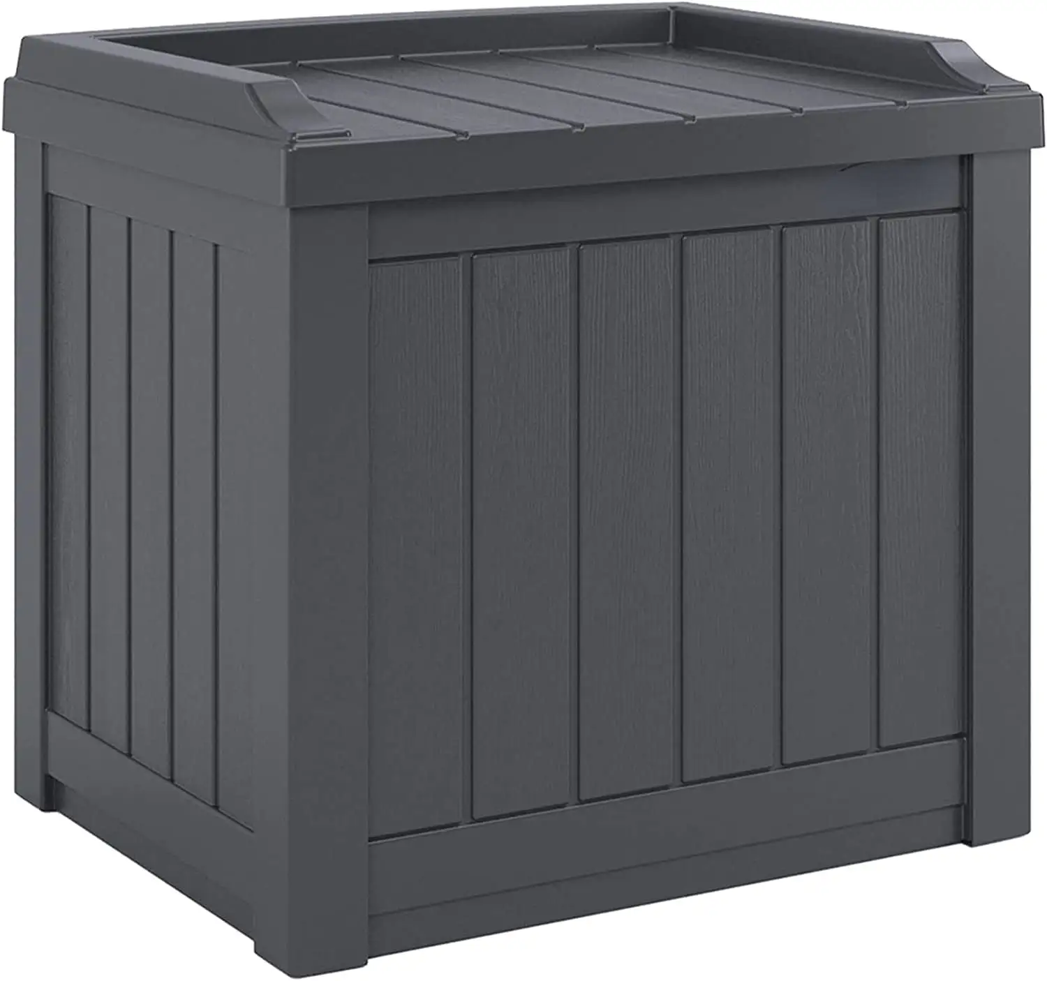 22 Gallon Indoor or Outdoor Backyard Patio Small Storage Deck Box with Attractive Bench Seat and Reinforced Lid. Cyberspace