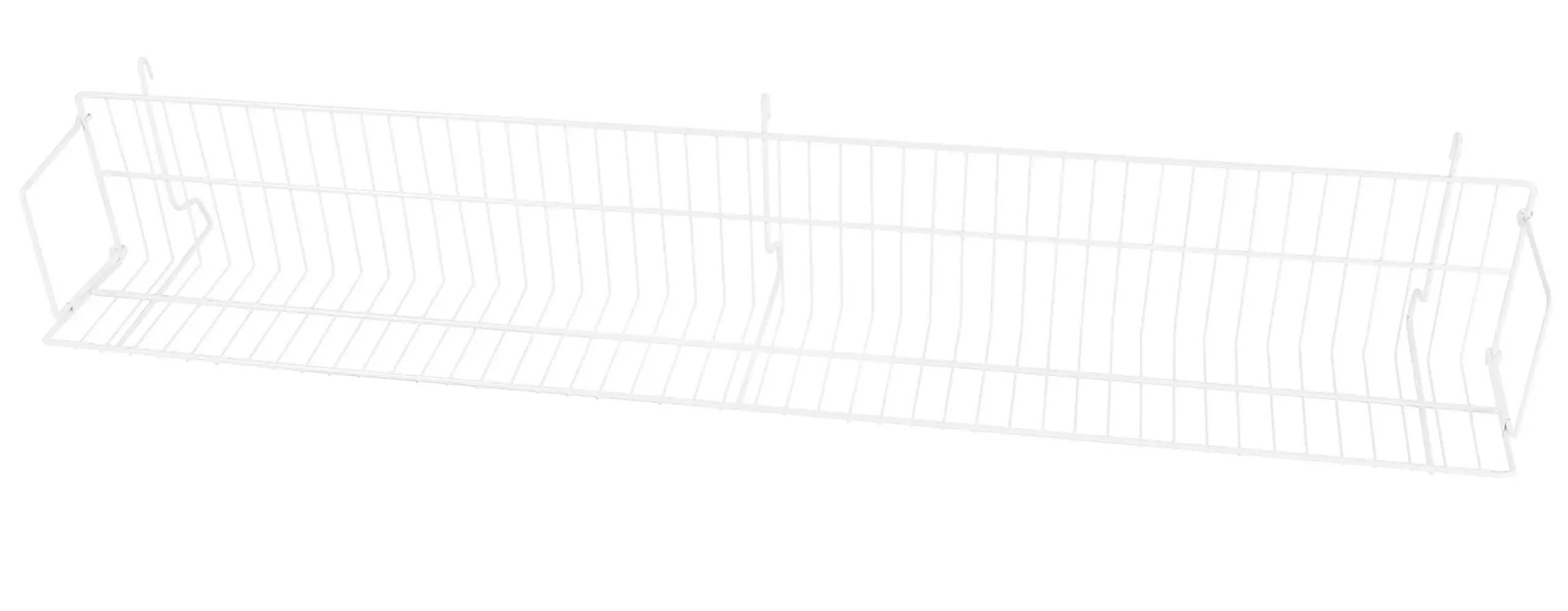 24 x 6 x 6 inch White CD/DVD/Cassette Shelf - For Wire Grid