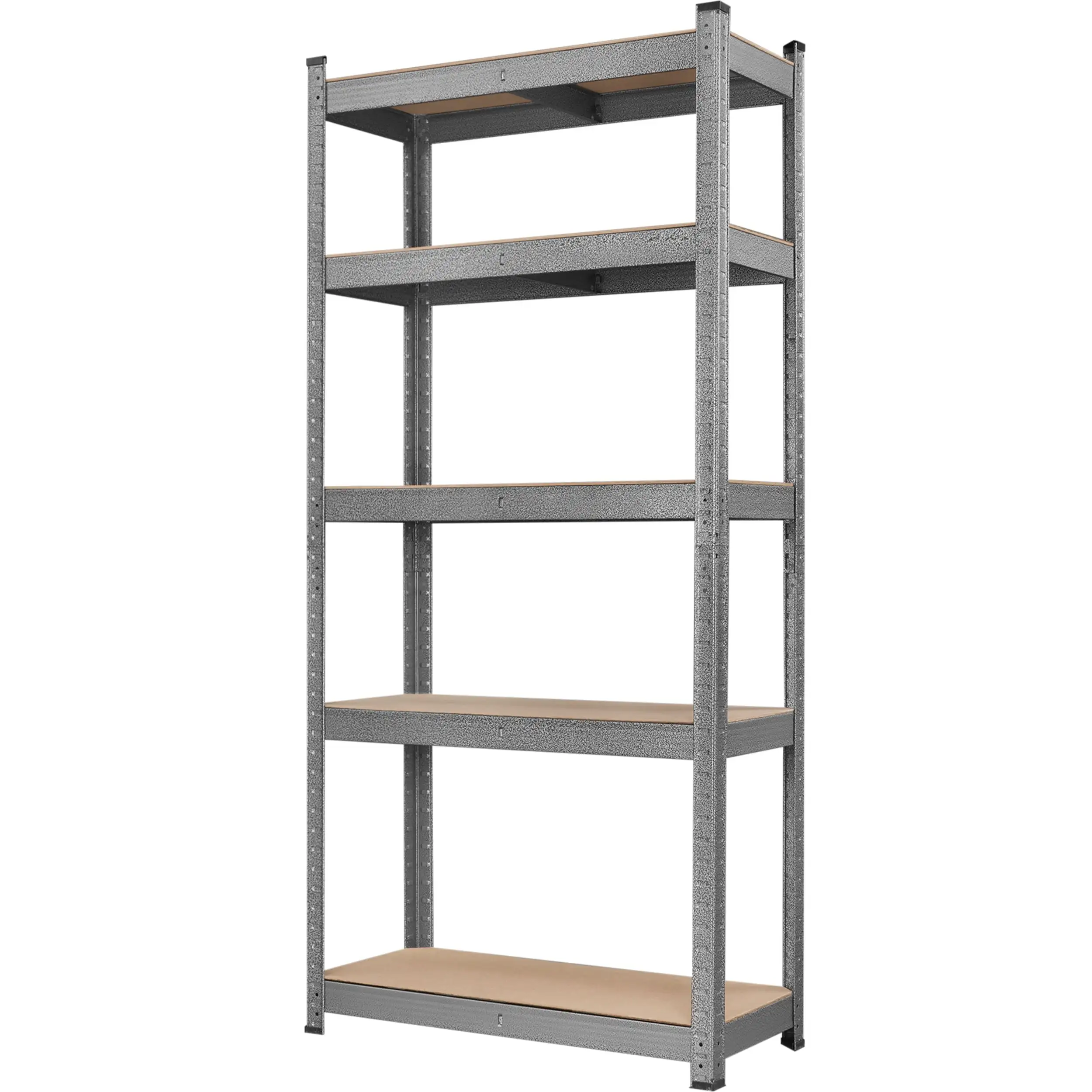 28 W x 12 D x 59 H Garage Storage Shelves. 5 Tier Adjustable Storage Shelving Unit. Utility Standing Shelf Rack Organizer for Warehouse Kitchen Pantry Closet Basement. Silver Grey