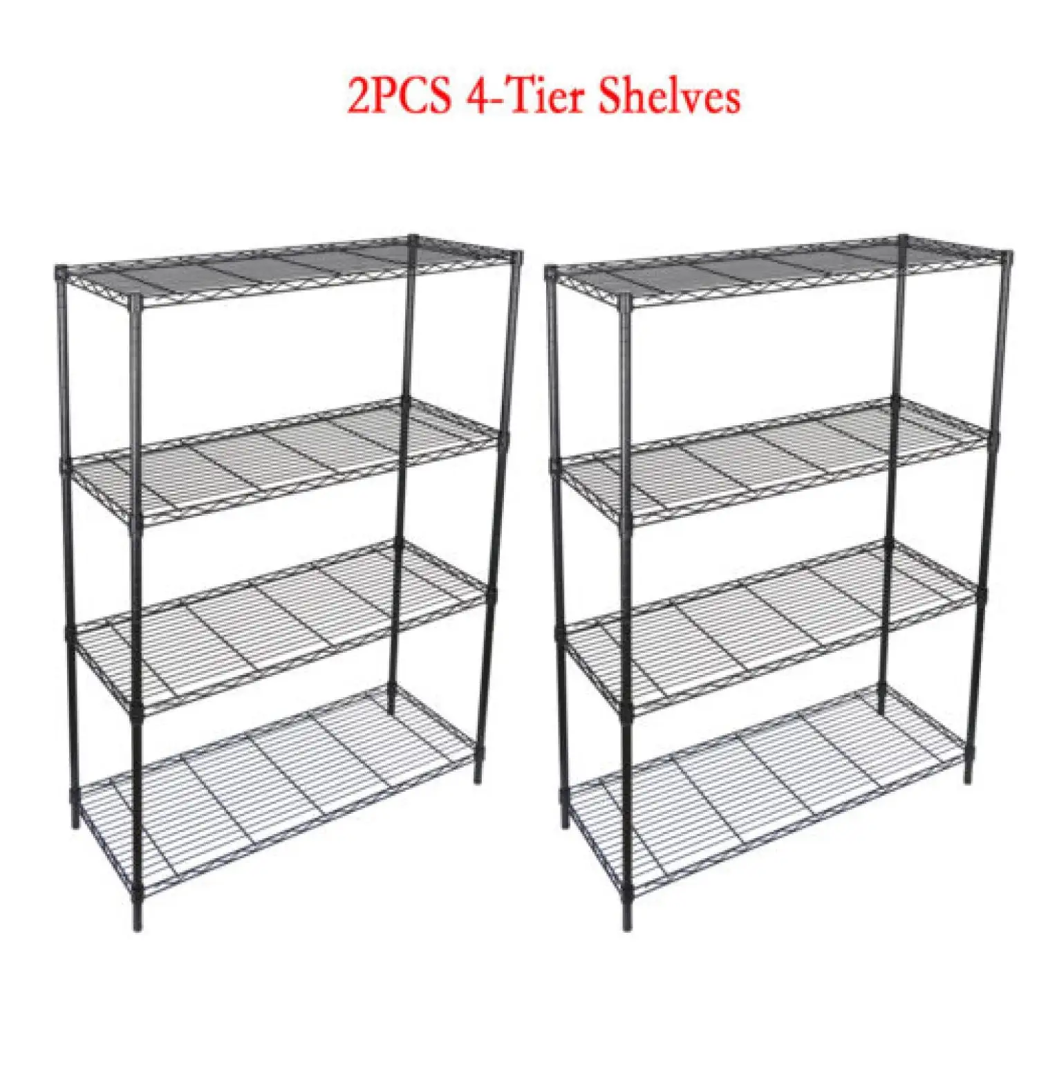 2PCS 4-Shelf Heavy Duty Storage Wire Shelving Unit Kitchen Garage Rack Shelves