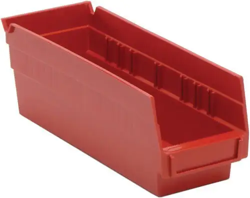 23 5/8 Deep x 11 1/8 Wide x 4 High Red Shelf Bin