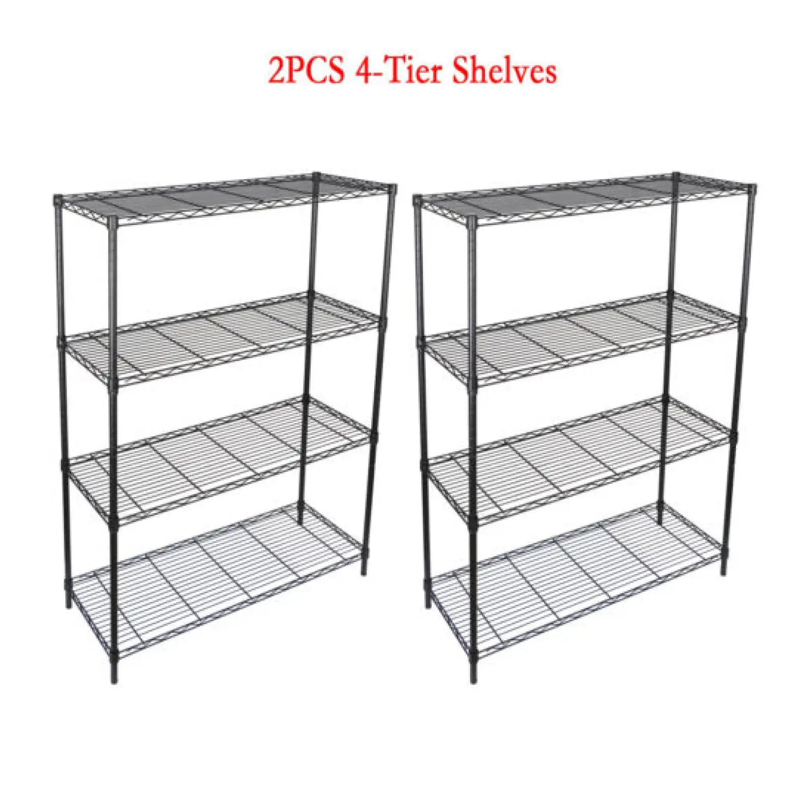 2x 4 Shelf Heavy Duty Storage Shelving Steel Organizer Wire Rack 36L x 14W x 54H