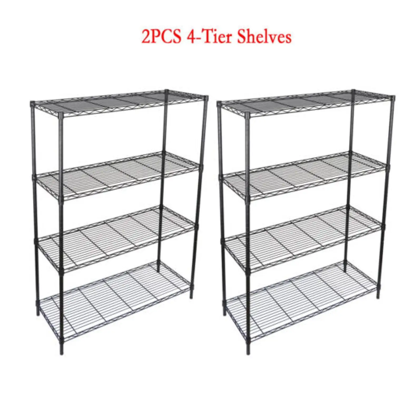 2x 4-Tier Heavy Duty Storage Shelves Garage Shelf Metal Shelving Organization