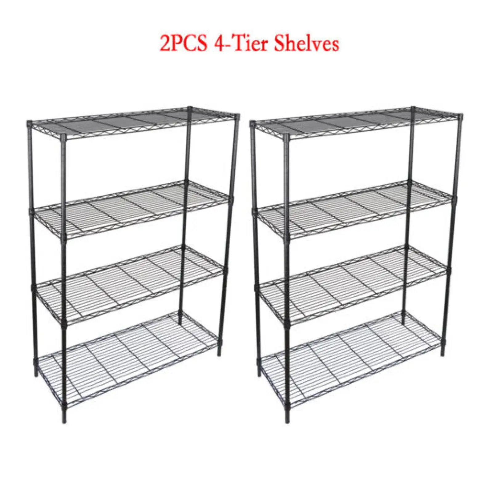 2x 4-Tier Heavy Duty Storage Shelves Garage Shelf Metal Shelving Organization