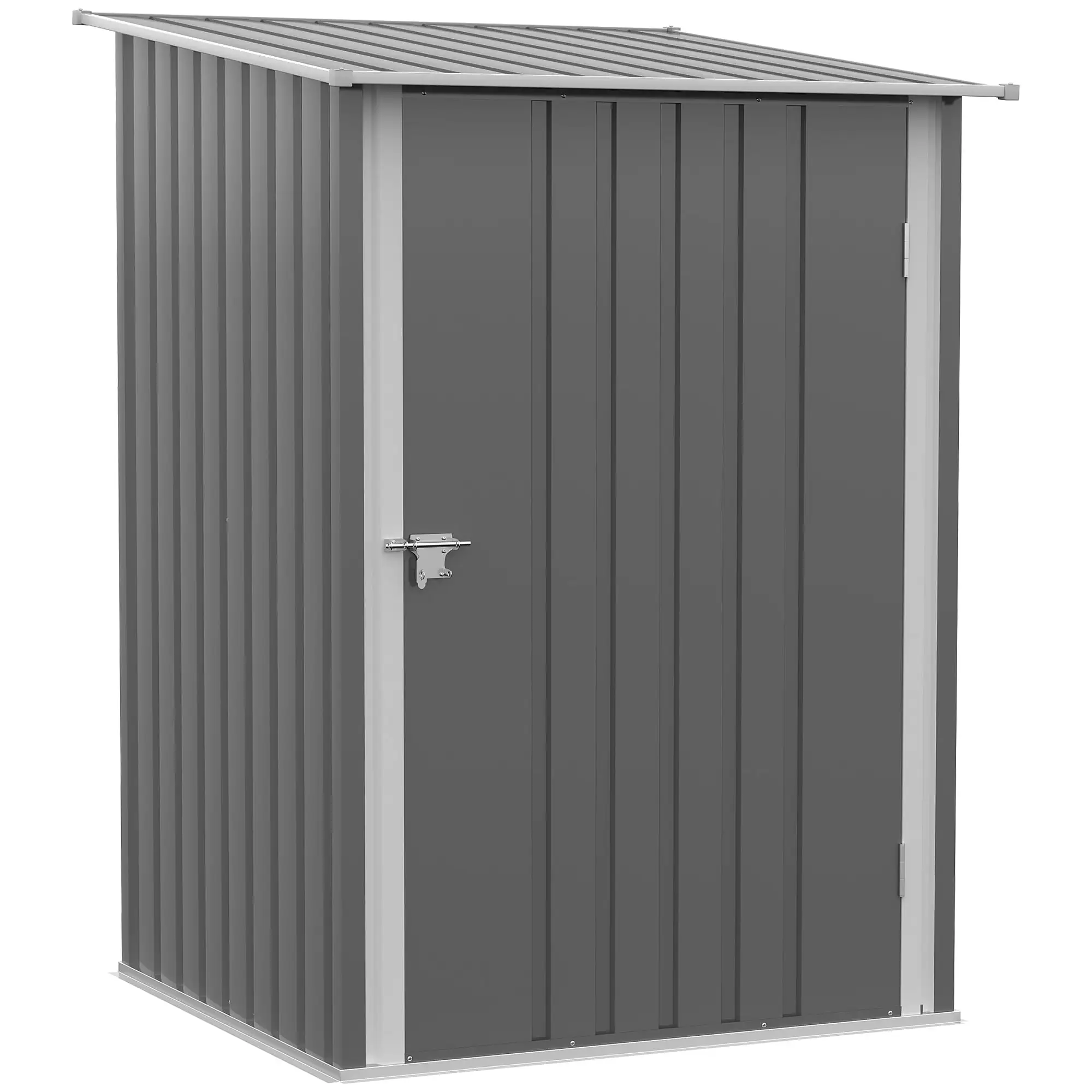 3.3' X 3.4' Outdoor Storage Shed. Galvanized Metal Utility Garden Tool House. 2 Vents And Lockable Door For Backyard. Bike. Patio. Garage. Lawn. Gray