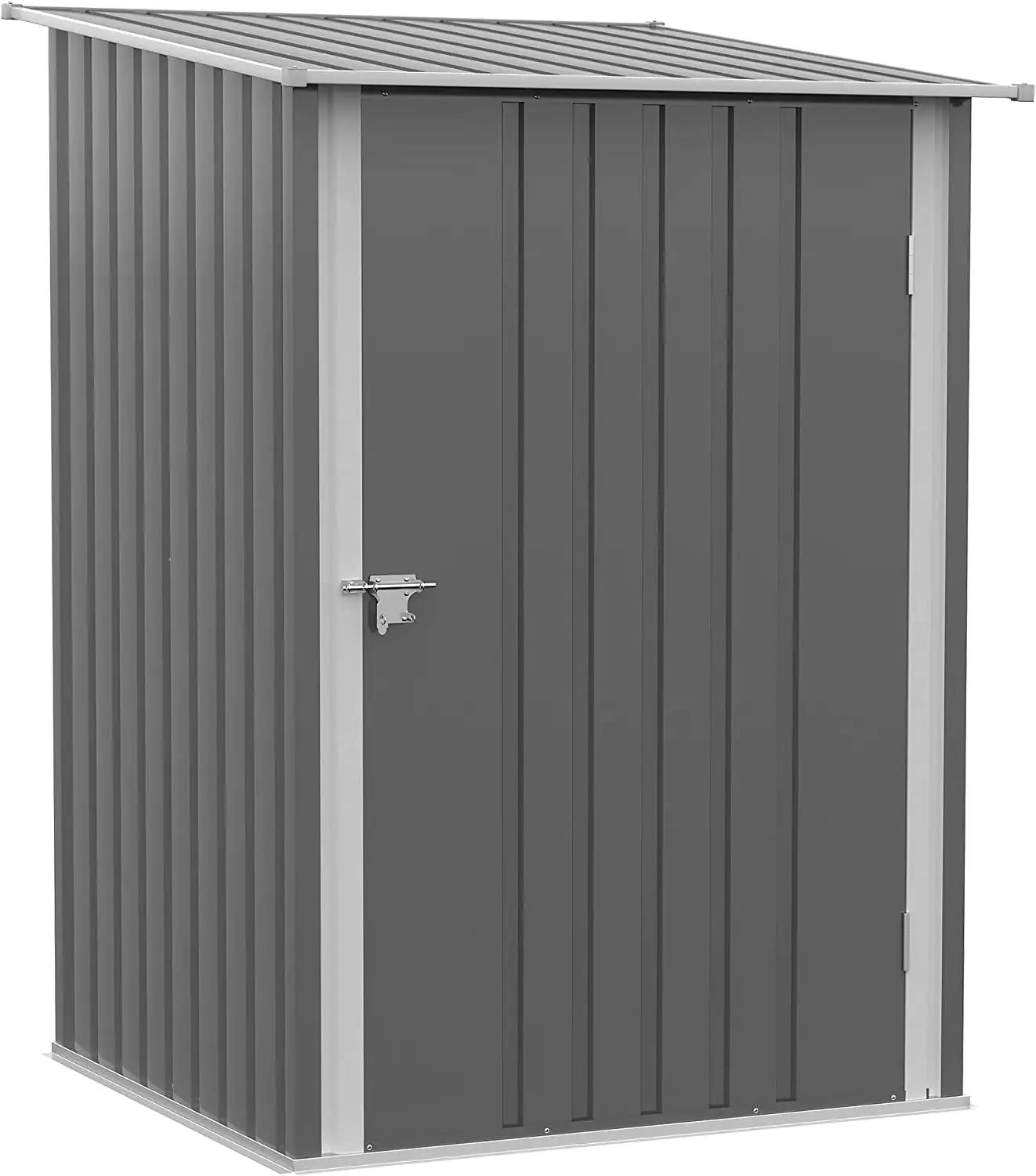 3.3' x 3.4' Outdoor Storage Shed. Galvanized Metal Utility Garden Tool House. Lockable Door for Backyard. Bike. Patio. Garage. Lawn