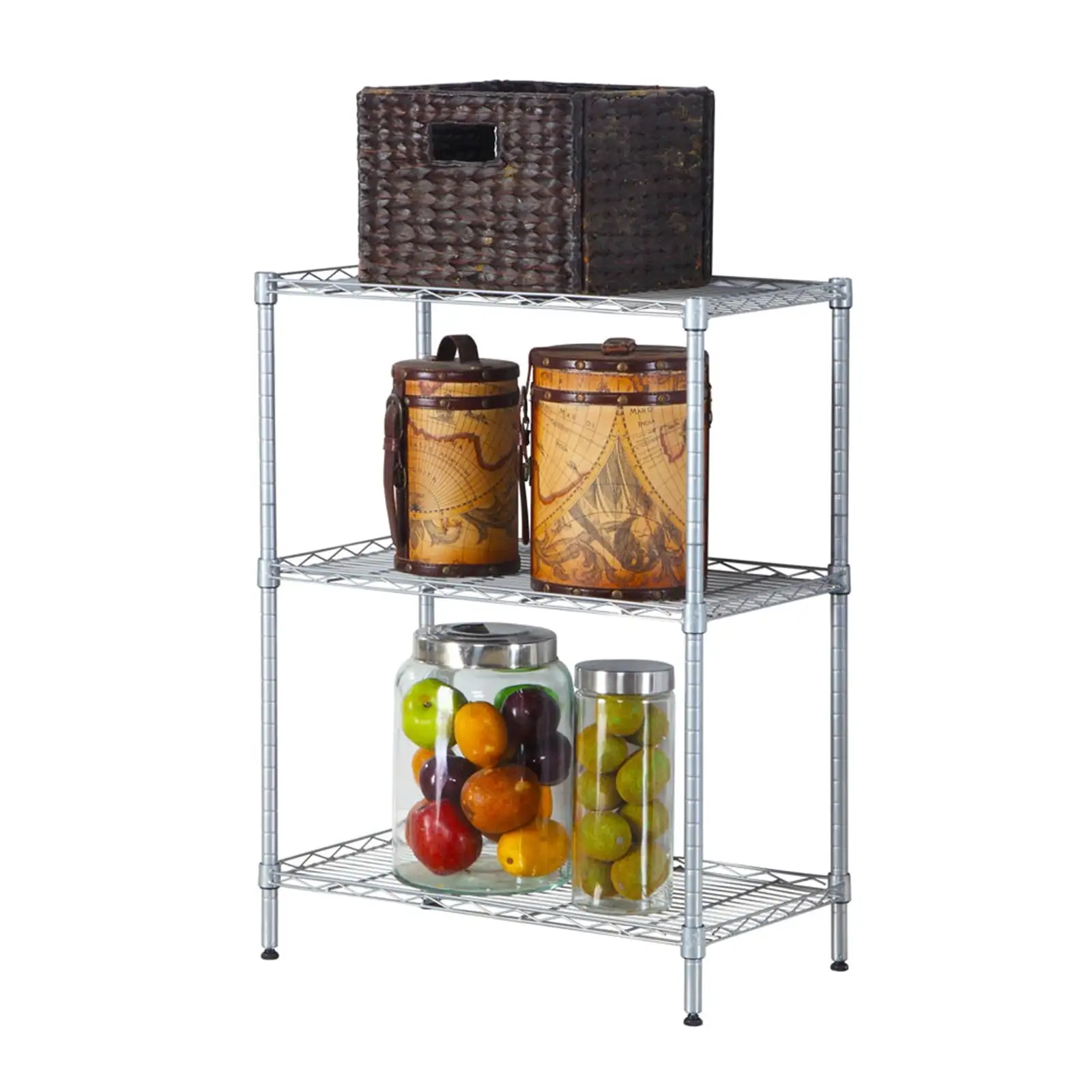 3 Layers Wire Shelving Unit Adjustable Storage Shelving.24Lx14Wx30H.Black