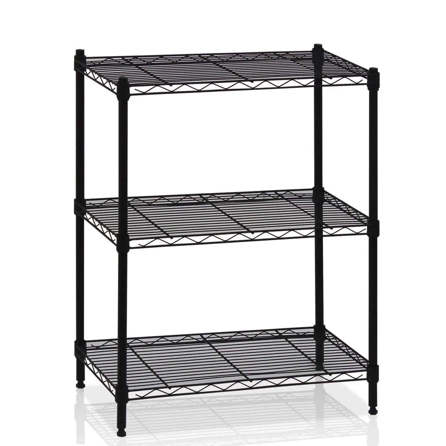 3 Tier Adjustable Heavy Duty Steel Wire Multiuse Organizing Rack Shelf.Black