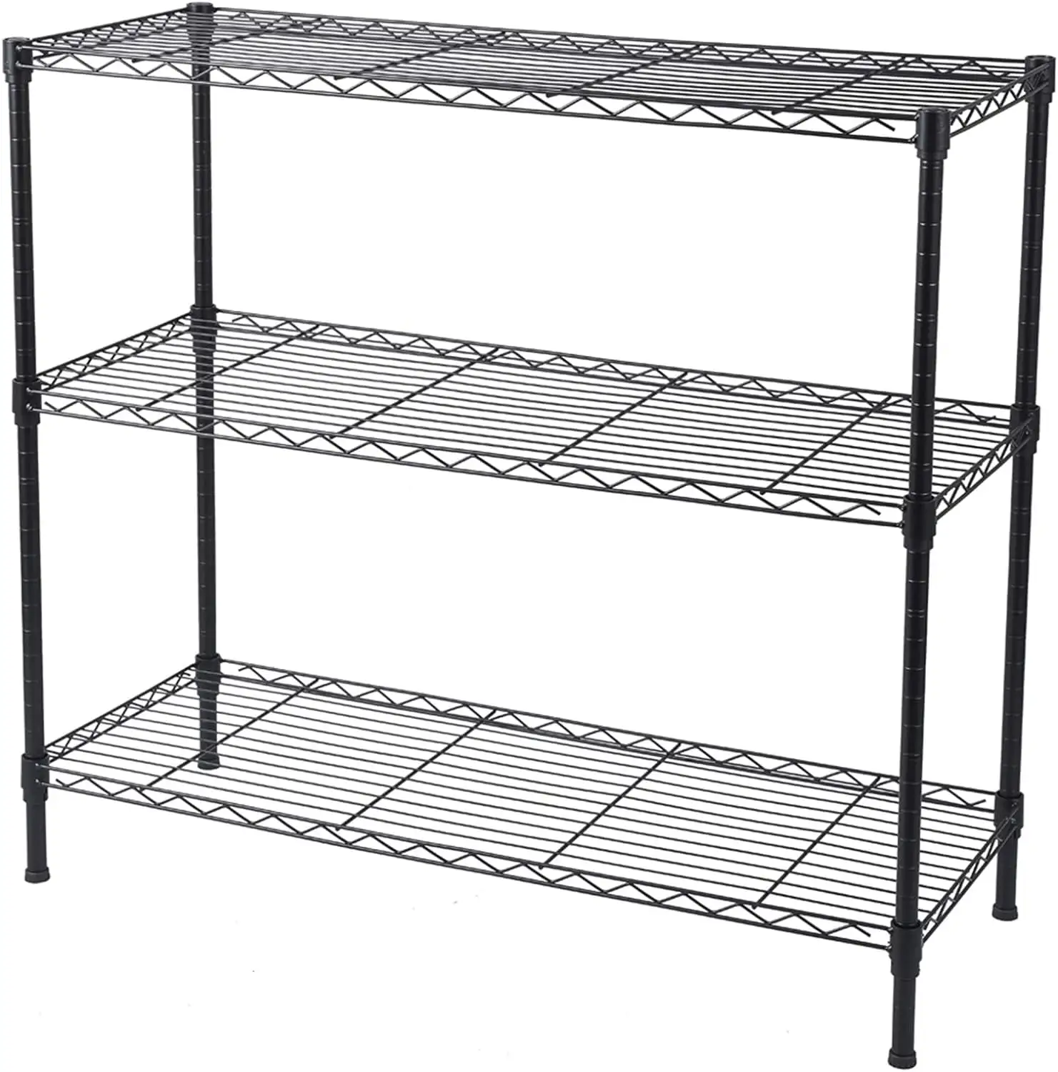 3-Tier Heavy Duty Shelving Unit.Metal Storage Rack Durable Organizer.for Pantry Closet Kitchen.Laundry.Organization. Black (35.4 x 13.7 x 31.5) Inchs