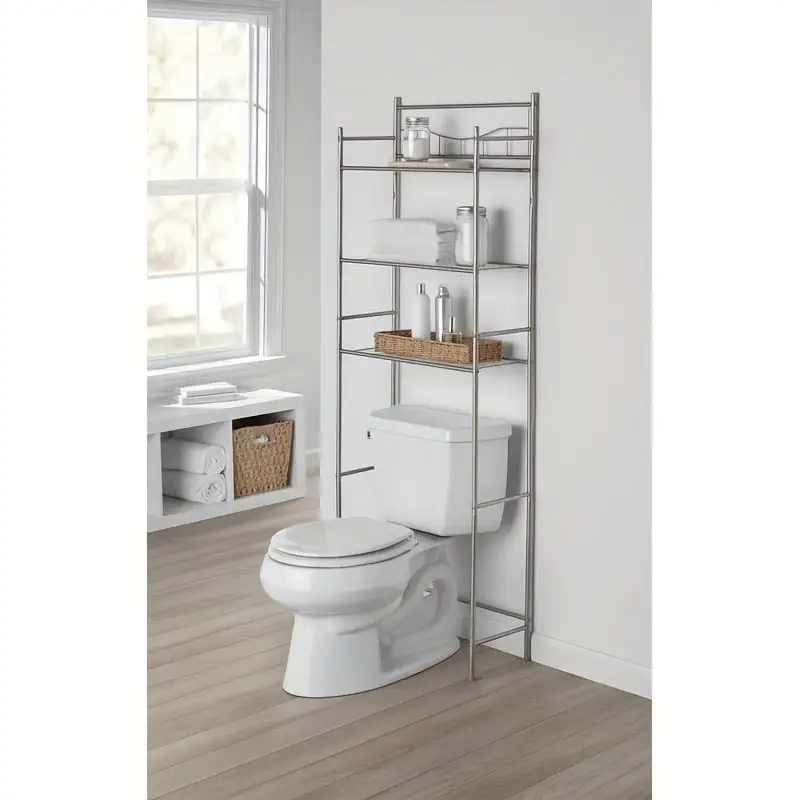 3-Tier Over Toilet Storage Shelf - Stylish & Durable Space Saver - Perfect for Small Bathrooms - Easy Assembly