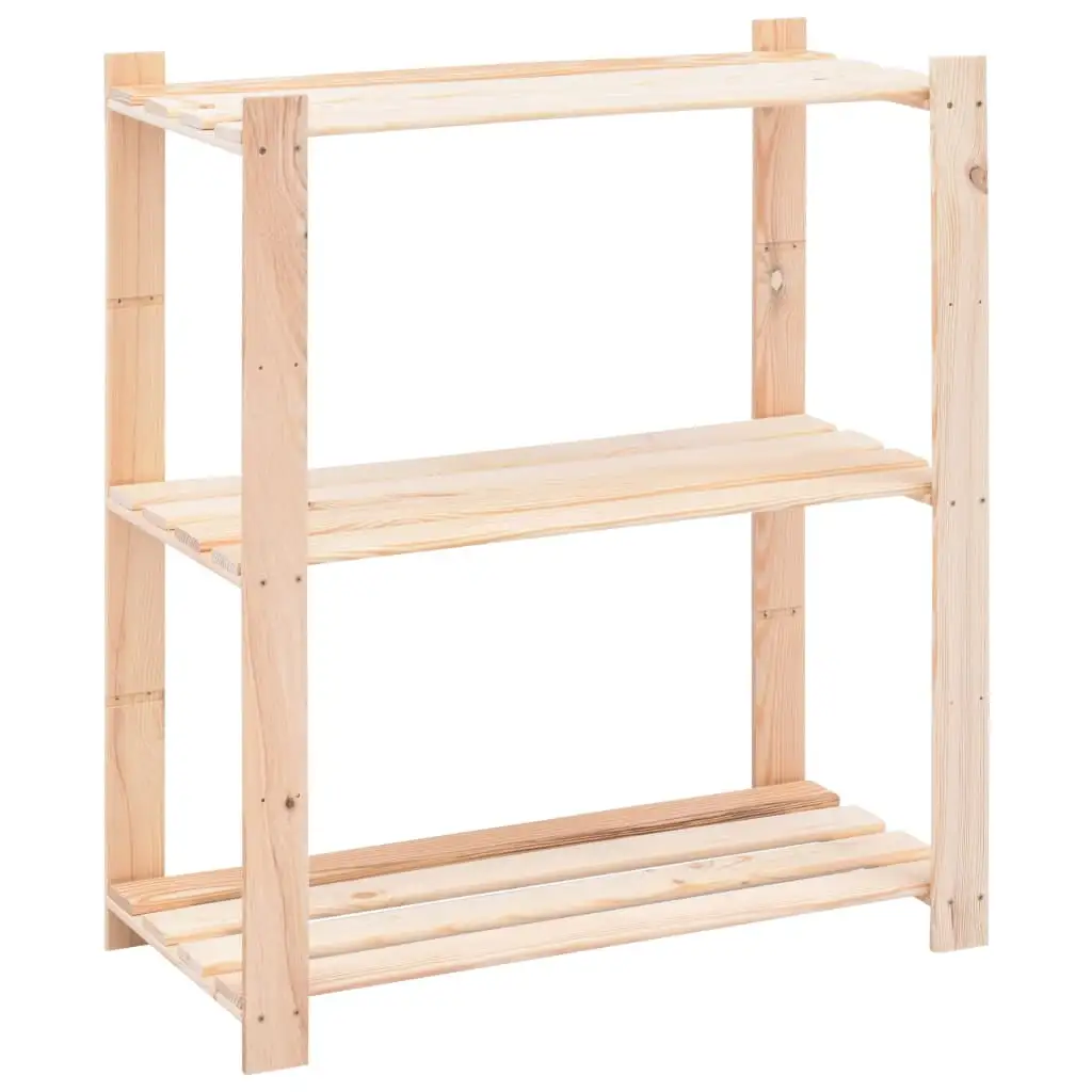 3-Tier Solid Pinewood Storage Rack with 330.7 lb Capacity - 31.5x15x35.4 - Organize Your Home. Kitchen. or Garage!