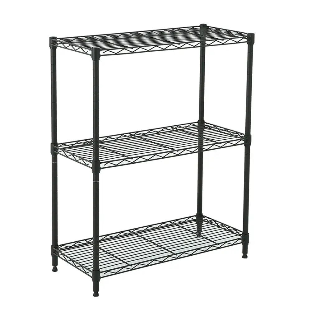 3 tier grey shelving 11.8x25.6x31.5in