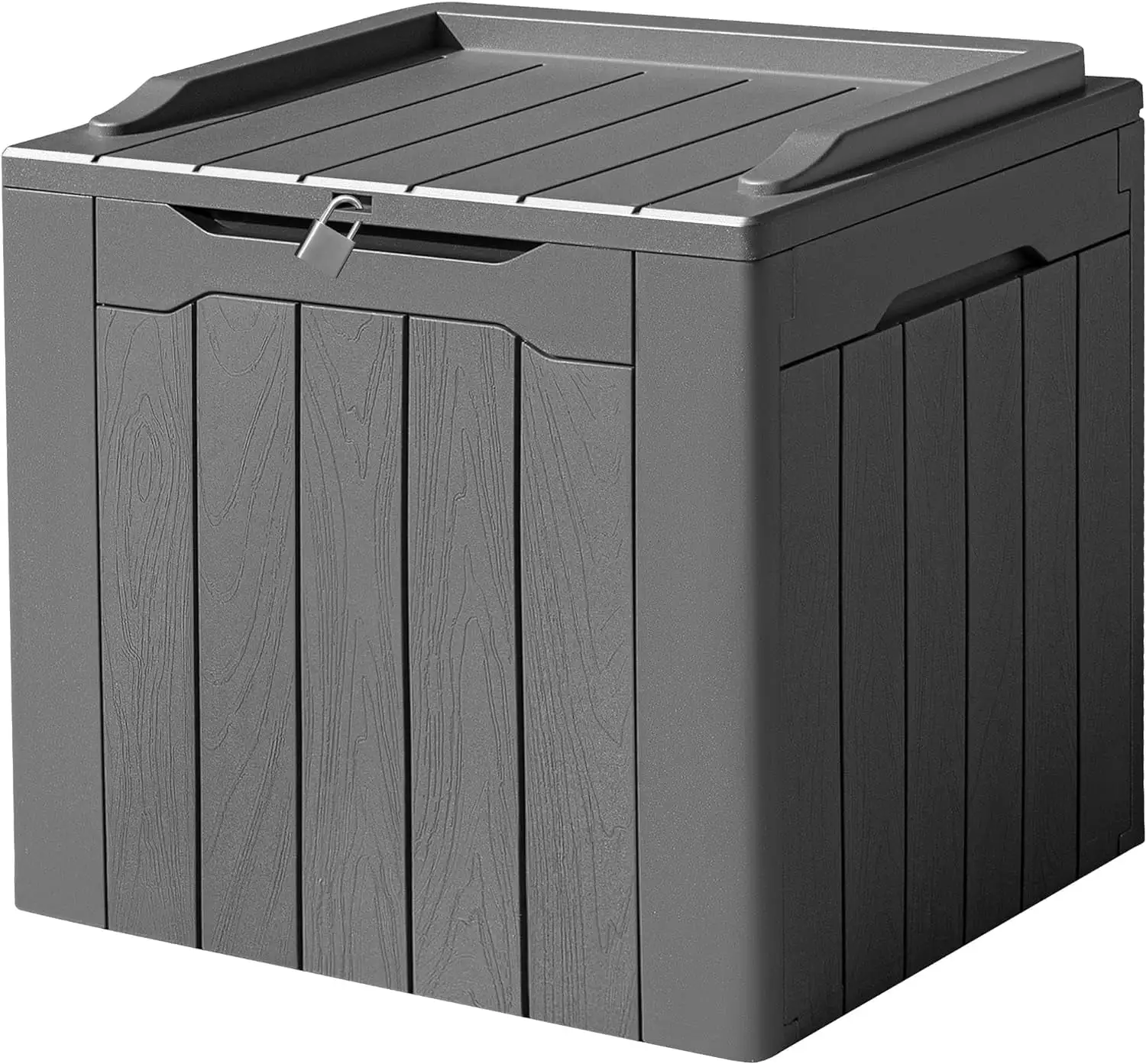 31 Gallon Waterproof Outdoor Storage Box Resin Deck Box Lockable and UV Resistant for Patio Furniture.Garden Tools.Outdoor toysGrey