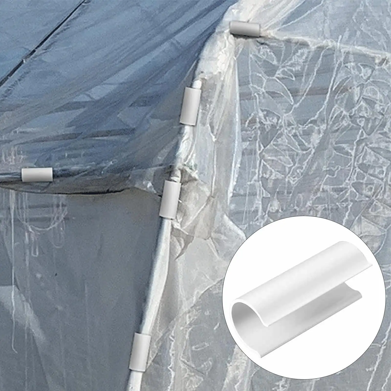 32 White Clips for PVC Pipe Greenhouses. Row Covers & Sheds - Reliable.