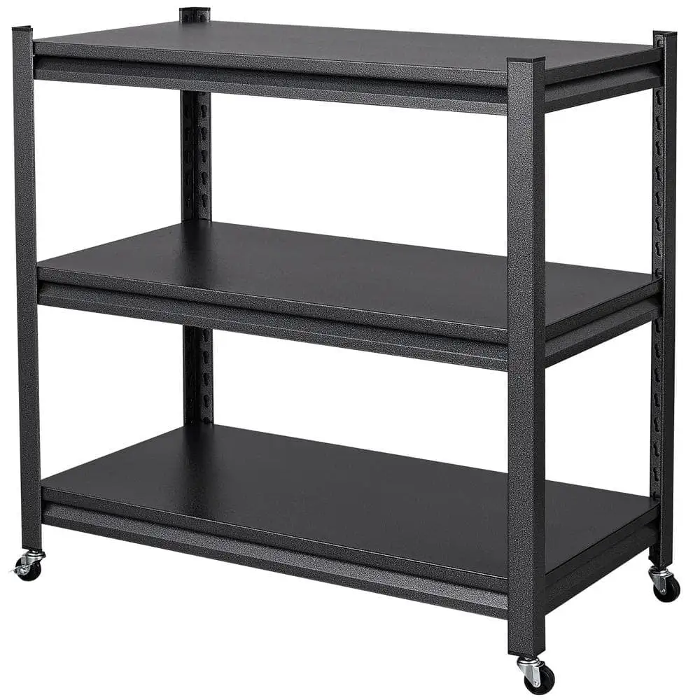 33.7in. H x 34in. W x 18in. D Garage Shelving 3 Tier Metal Garage Storage Shelves Adjustable Shelves for Garage Basement