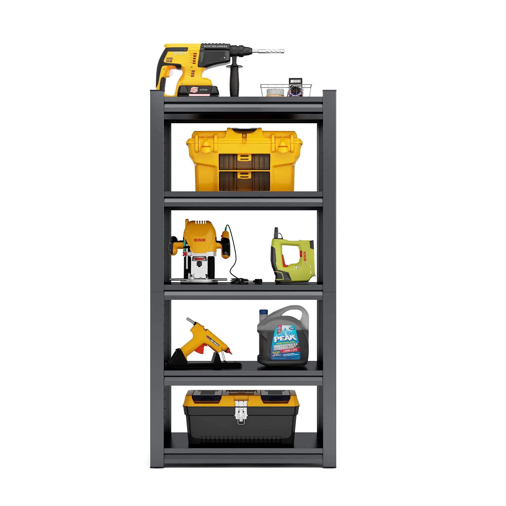 35.4W x 15.7D x 72H Heavy Duty 5-Tier Metal Shelving Unit for Garage. Basement. Kitchen. Pantry. Closet - 2500lbs Weight Capacity