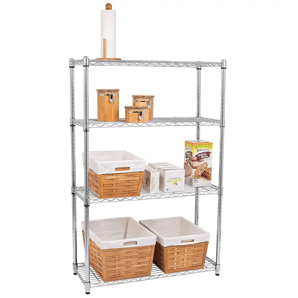 35 x 14 x 47 Kitchen Shelves. SEGMART Rustproof 4-Shelf Shelving Unit with Adjustable Height. Heavy Duty Wire Storage Shelf. Shelf Unit for Keeping Clothes Snacks Textbooks Magazines. Q0672